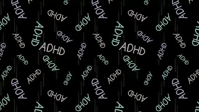 Abstract background with repeating ADHD text illustrating conflict and emotional reactivity.