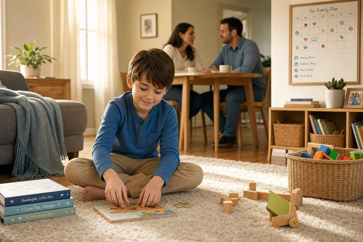 Family playing together at home, supporting family recovery and reducing relapse risk.